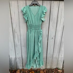 Green Polka Dot Maxi Dress